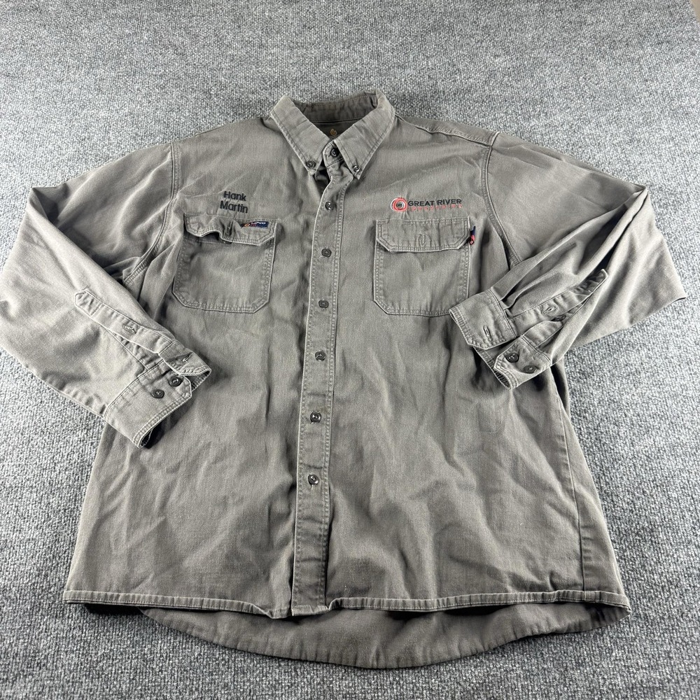 Lapco FR Work Shirt Mens XL Gray Flame Resistant Button Up GR7 Workwear